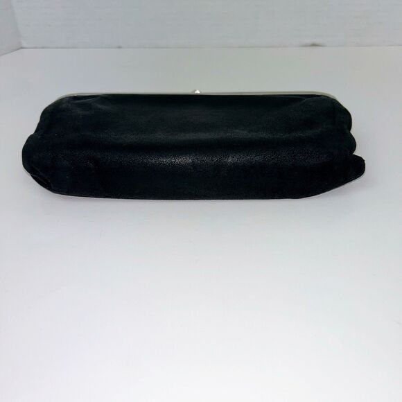 Hobo Lauren Clutch Wallet Coin Purse Bag Black Leather Kisslock Closure Classic - Picture 8 of 12